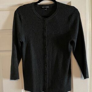 Women's Cable & Gauge Dark Gray Cardigan Sweater
